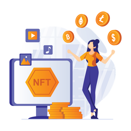 NFT Artwork On Sale  Illustration