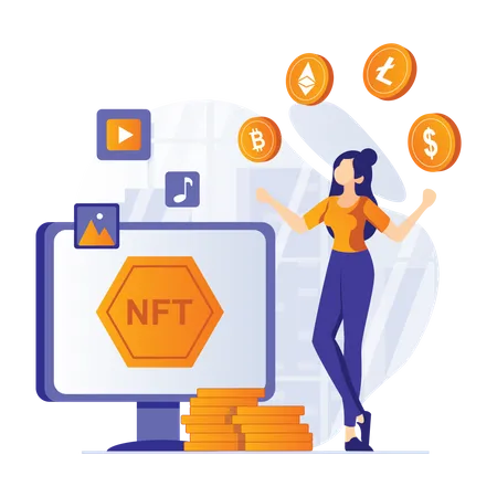 NFT Artwork On Sale  Illustration