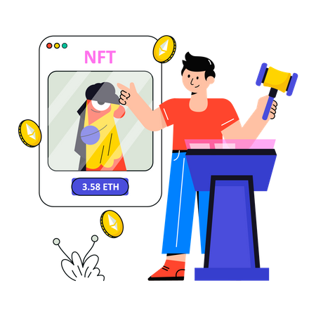 NFT-Auktion  Illustration