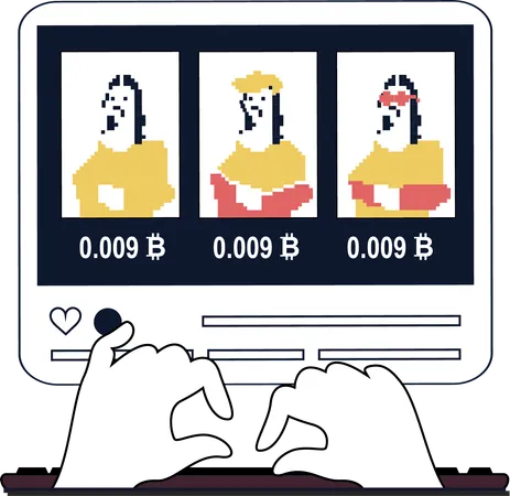 NFT bidding online  Illustration
