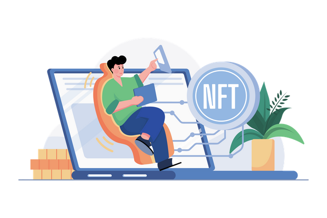 NFT Blockchain Illustration