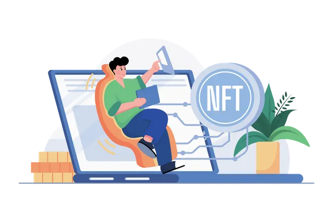 NFT Blockchain Illustration