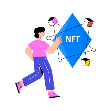 Blockchain NFT  Illustration