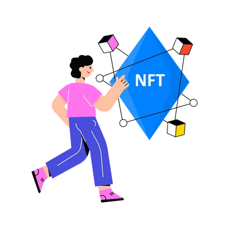 Blockchain NFT  Illustration