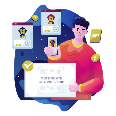 Nft certificate Illustration