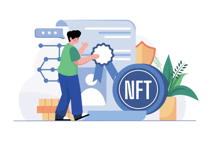 NFT Certificate  Illustration