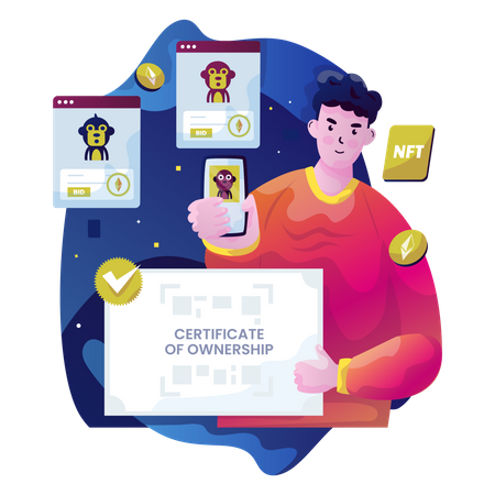 Nft certificate  Illustration