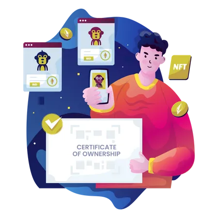 Nft certificate  Illustration