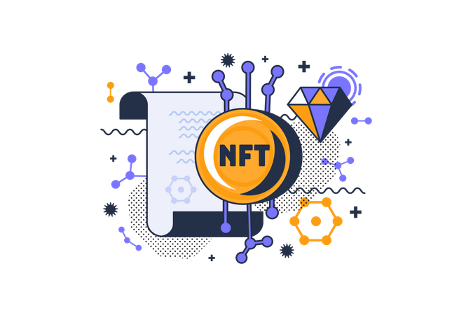 NFT certificate  일러스트레이션