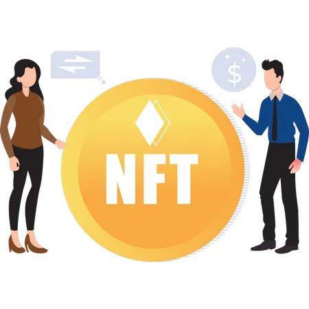 NFT coin Illustration