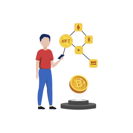 NFT Coins  Illustration