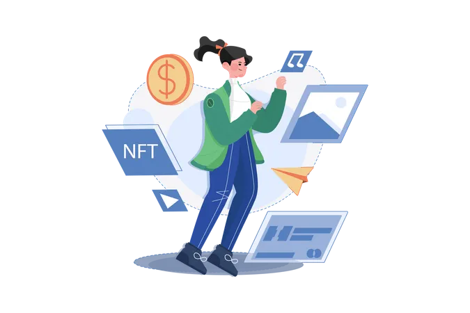 Comercio nft  Ilustración