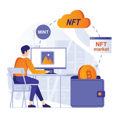 NFT-Geldbörse  Illustration