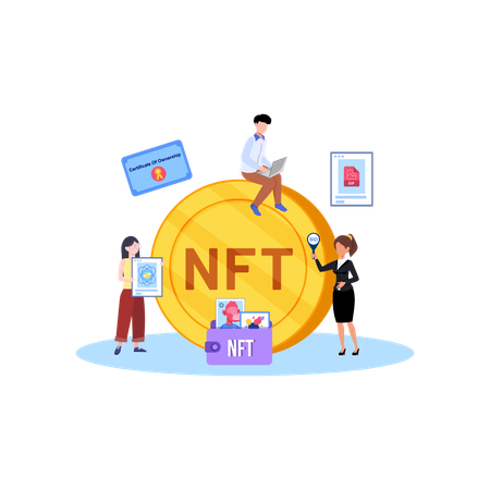 NFT investor Biding  Illustration