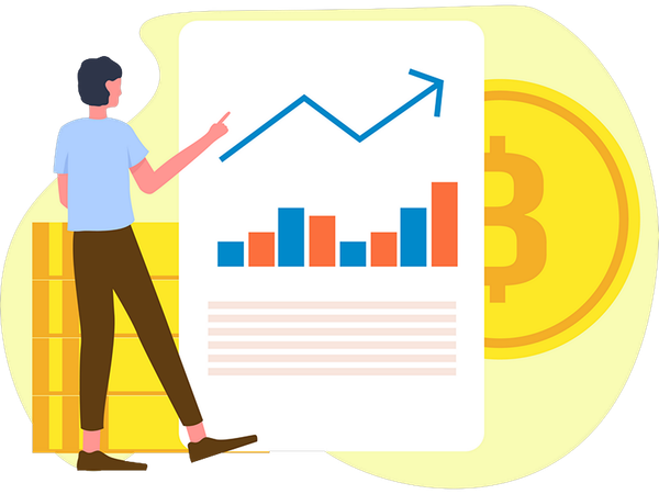 NFT-Investor tätigt Investitionen  Illustration