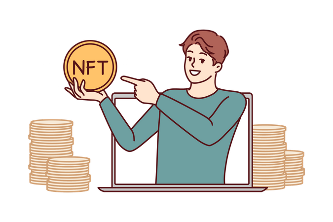 Nft market trading  Illustration