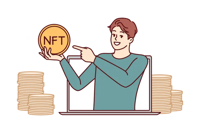 Nft market trading  Illustration