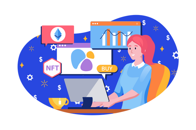 Nft market trading  Illustration
