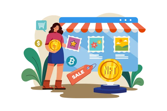 NFT marketplace  Illustration