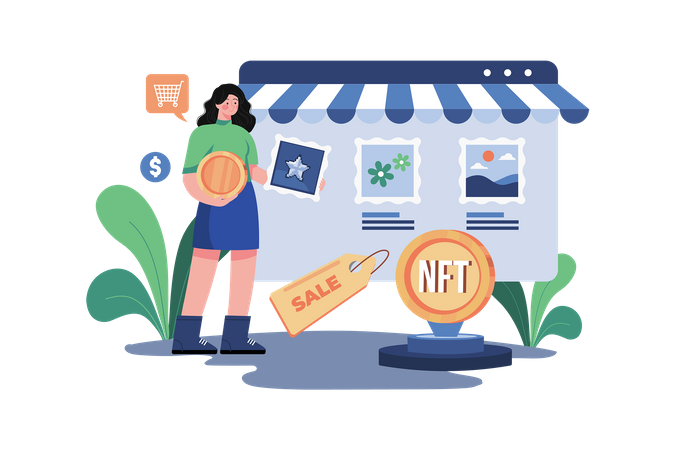 NFT marketplace Illustration