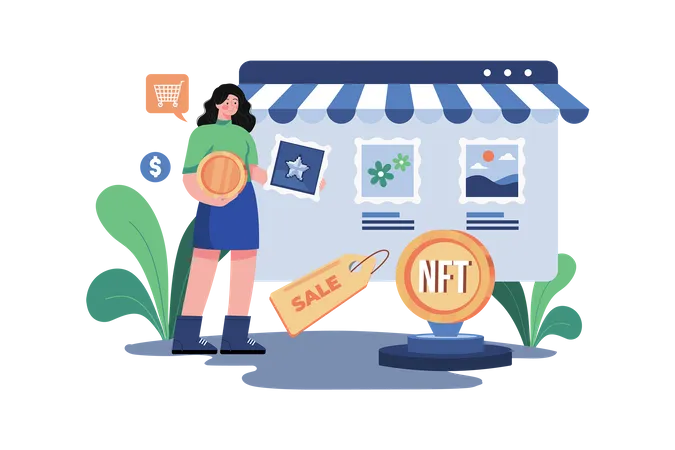 NFT marketplace Illustration