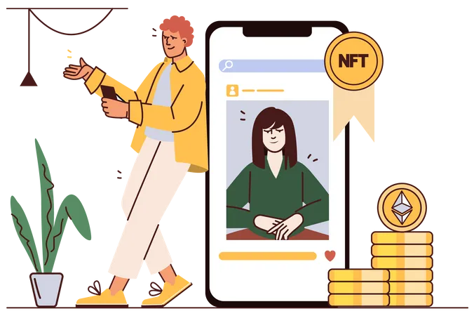 NFT marketplace  Illustration