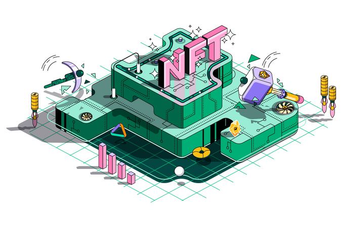 NFT marketplace  Illustration