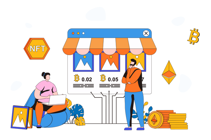 NFT Marketplace  Illustration