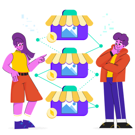 NFT marketplace  Illustration