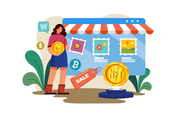 NFT marketplace  Illustration