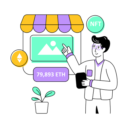 NFT Marketplace  Illustration