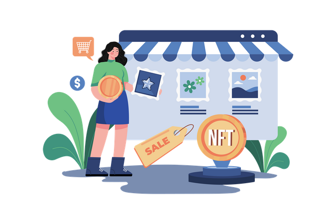 NFT marketplace  Illustration