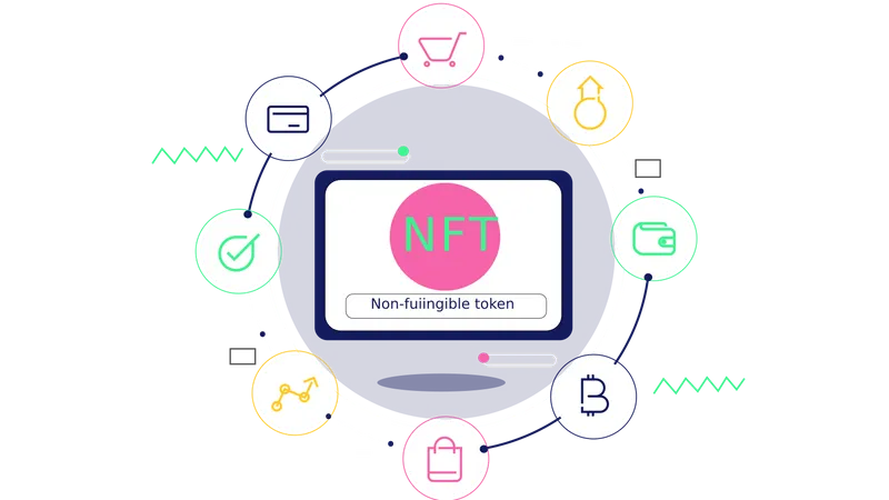 Nft Marketplace Network Illustration