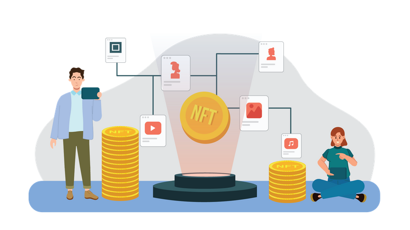 Nft Marketplace Network  Illustration