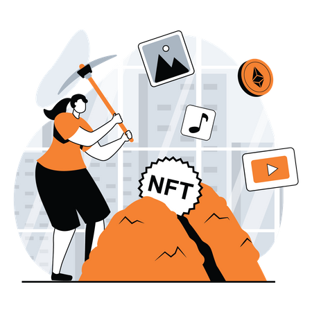 Nft mining  Illustration