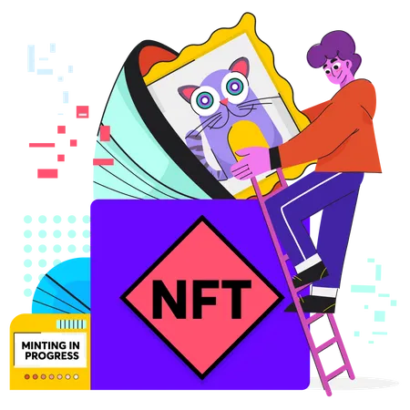 NFT minting process Illustration
