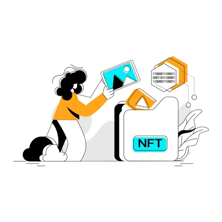 NFT minting process Illustration