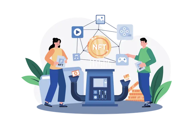 NFT minting process  Illustration