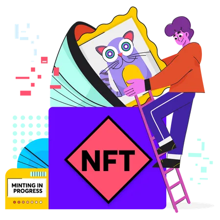 NFT minting process  Illustration