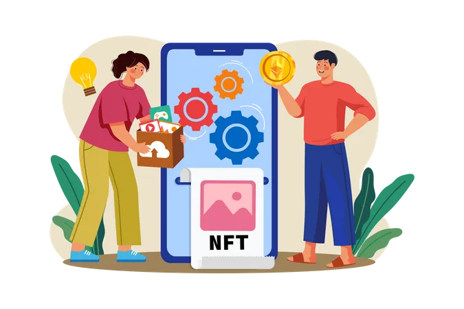 NFT minting process  Illustration