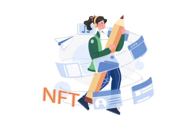 NFT minting process  Illustration