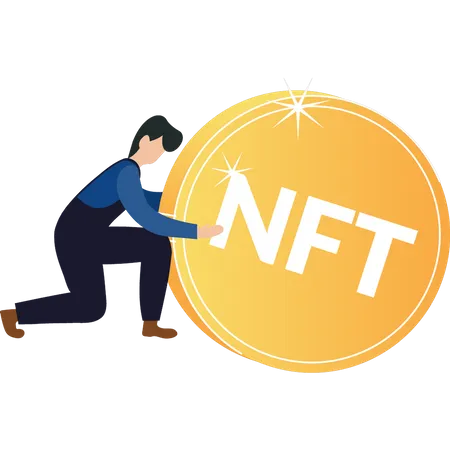 Moneda nft  Ilustración