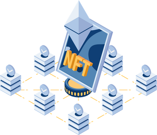 NFT Non Fungible Tokens  Illustration