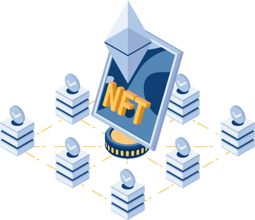 NFT Non Fungible Tokens  Illustration