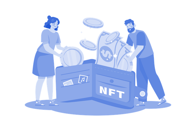 Portefeuille nft  Illustration