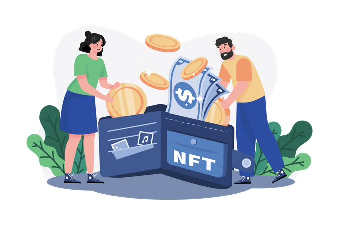 Portefeuille nft  Illustration