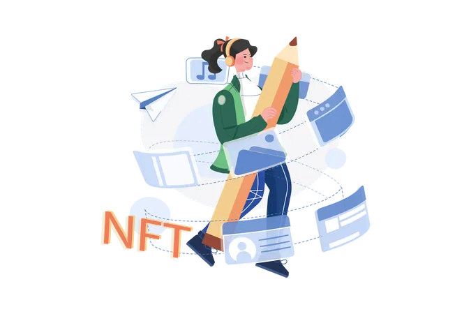 NFT-Prägeprozess  Illustration