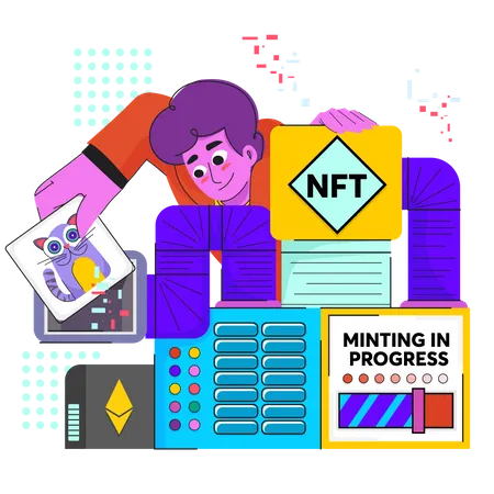 NFT-Prägung  Illustration