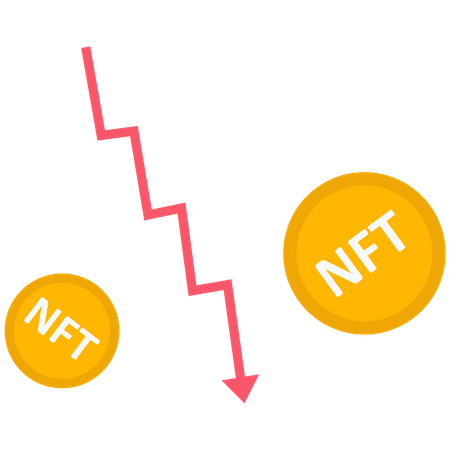 NFT price is crashing  イラスト