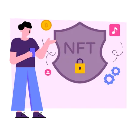 Seguridad nft  Ilustración